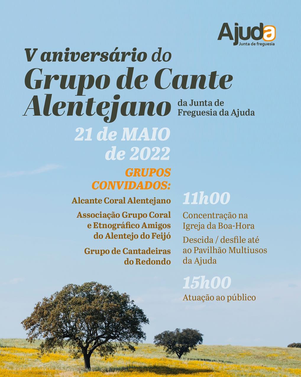 V Aniversário do Grupo de Cante Alentejano da Junta de Freguesia da Ajuda